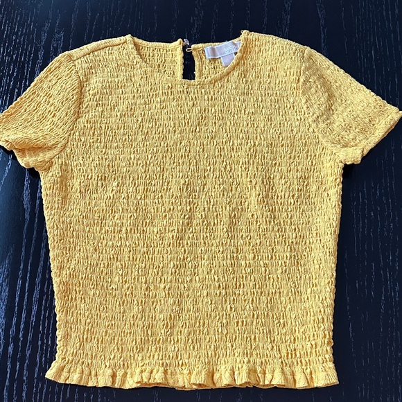 Michael Kors Sunshine Yellow Textured Blouse - Picture 1 of 2